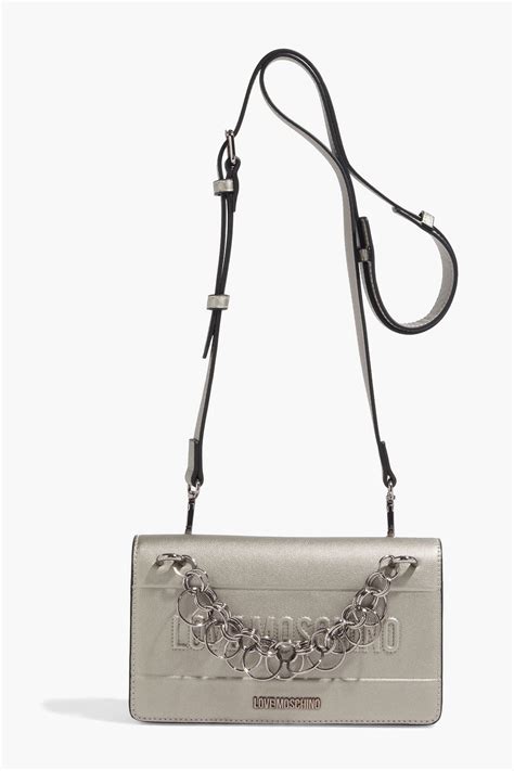 silver moschino bag